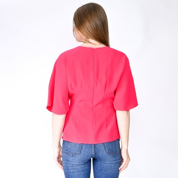 AMANDA UPRICHARD Pink Kimono-Sleeve V-Neck Top - Picture 4 of 5